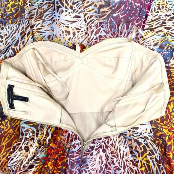 BCBGMaxAzria Inga One Shoulder Silk Maxi Gown Size 4 Begonia Metallic Pleated - Picture 8 of 14